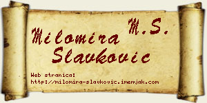 Milomira Slavković vizit kartica